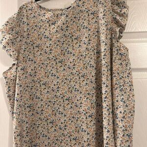 SHEIN Multicolor Floral Ruffle Blouse